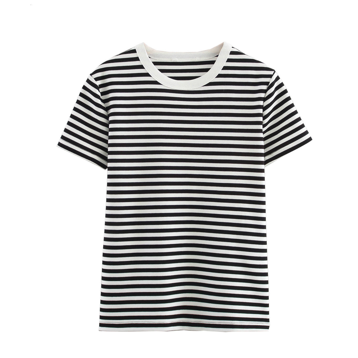 Designer Black And White T-shirt For Summer 2025 Short Sleeved Round Neck Slim Fit Women Top