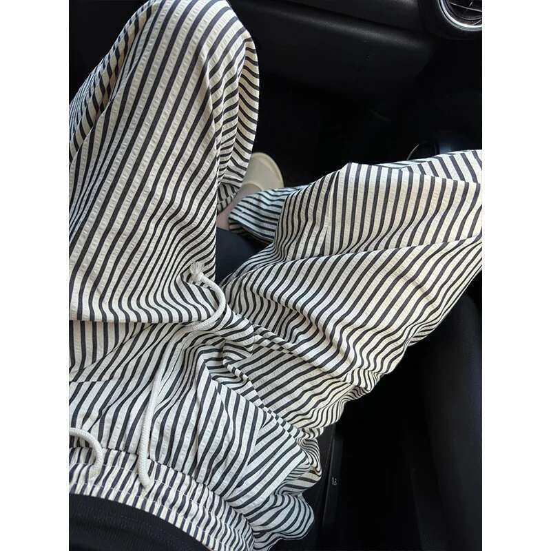 Striped For Women In Summer Loose Slim Casual Wide Straight Leg Long Pants