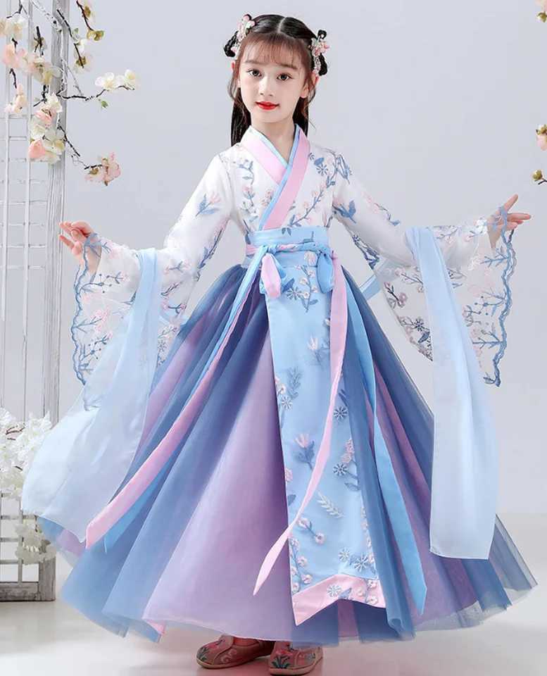 New Retro Girls Chinese Hanfu Dress Z250214
