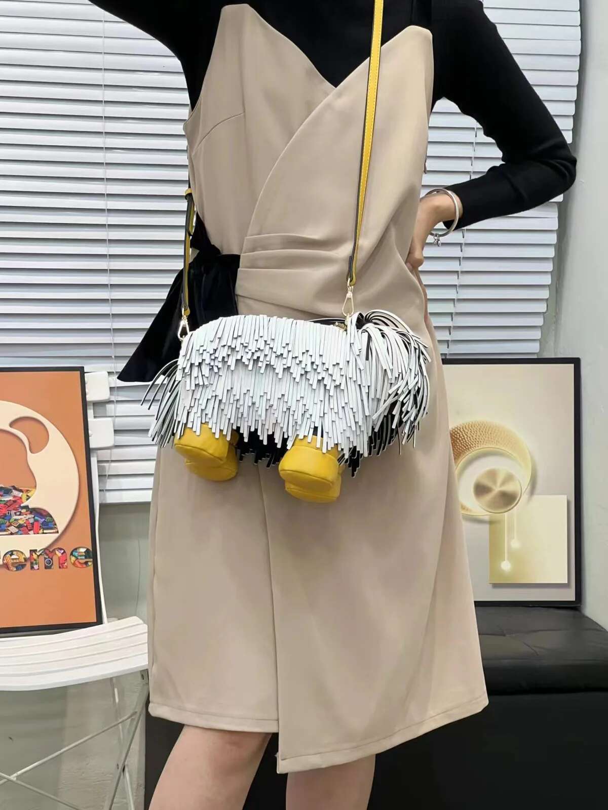 Novelty Tassel Puppy Women's Shoulder Crossbody Cute Cartoon Animal Shape Purses and Handbag Designer Tote Bag