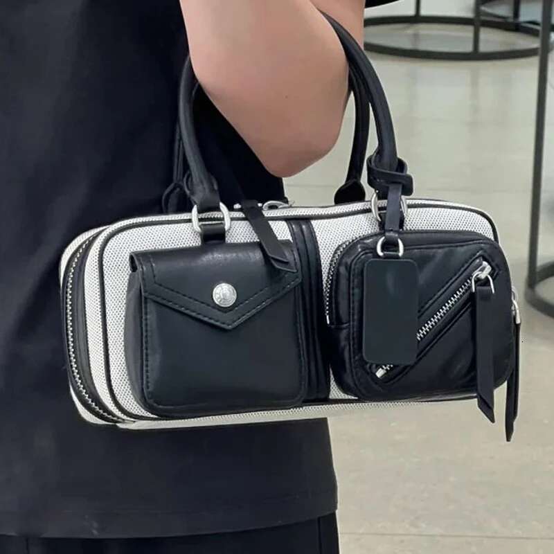 Boston Moto & Bike Ladies Bags For Women Designer Handbags Purse 2024 New In Vintage PU Leather Rivet Shoulder Crossbody