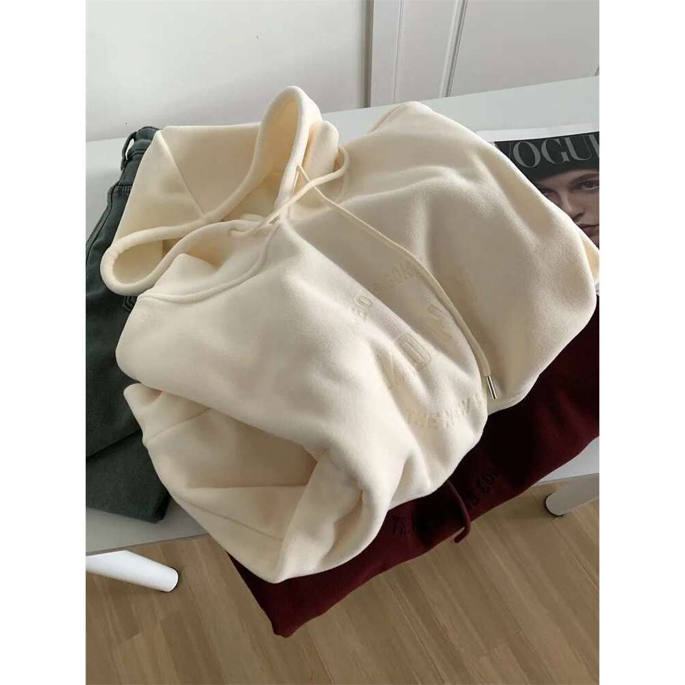 Thick Hooded Sweatshirt Jacket For Women, Loose Winter Fleece Warm Pullover Top