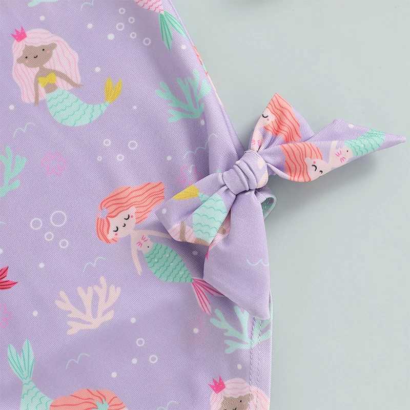 Toddler Girl Swimsuit Animal Print Sleeveless U-Neck Swimsuit Summer Baby Purple Bikini Swimsuit Z250214