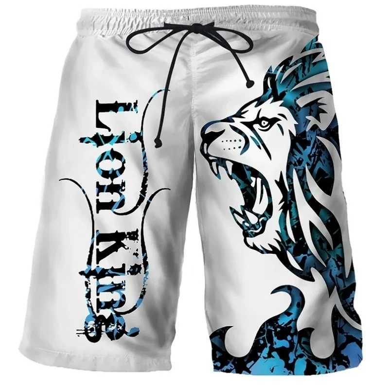Tiger Lion Wolf Hawaiian Mens Male Jogger Mens Designer Shorts Quick Dry Beach Summer Sports Gym Sexy Bodybuilding Pour HommeXJ250213