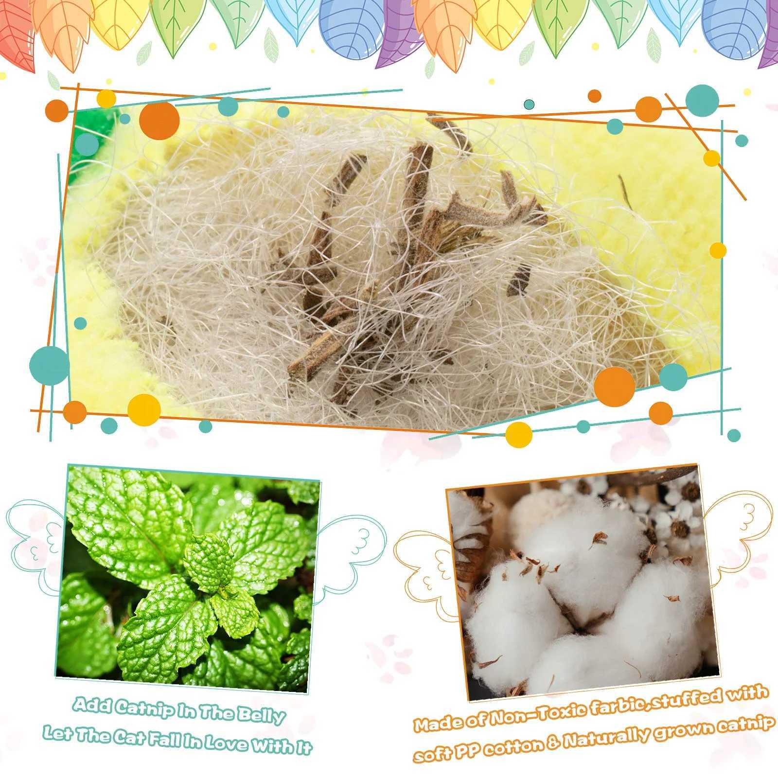 Caip Interactive Plush Stuffed Chew Toys Claw Funny Mint Soft Teeth Cleaning Toy For Cat Kitten Pet ProductsT250215