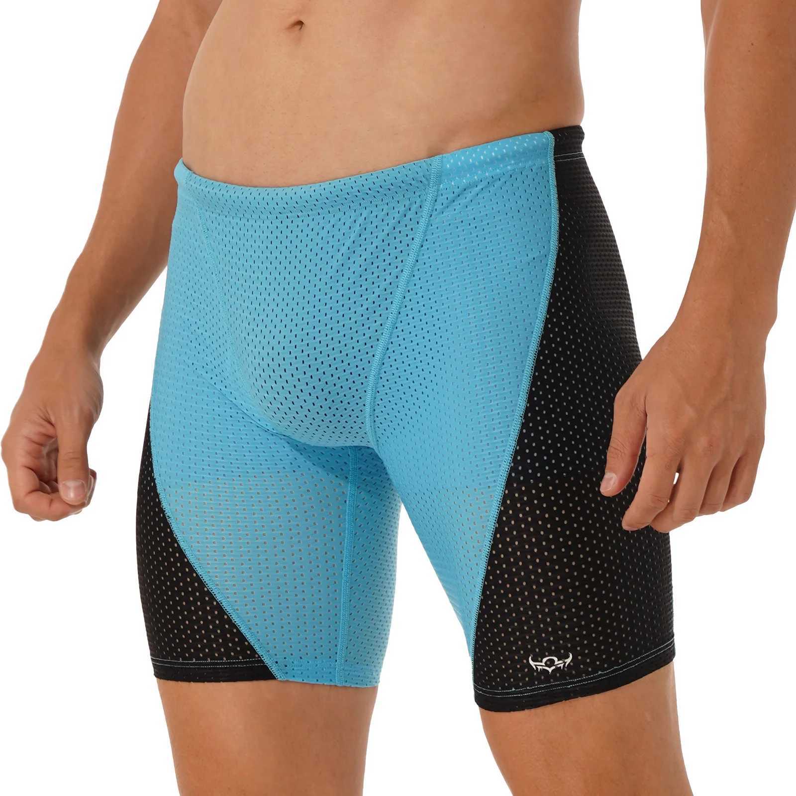 Swimwear Mens Swimsuit Hollow Out Quick Dry Swimming Trunks Contrast Color Shorts Sports Gym Fitness Yoga Cycling Short Pants W250214