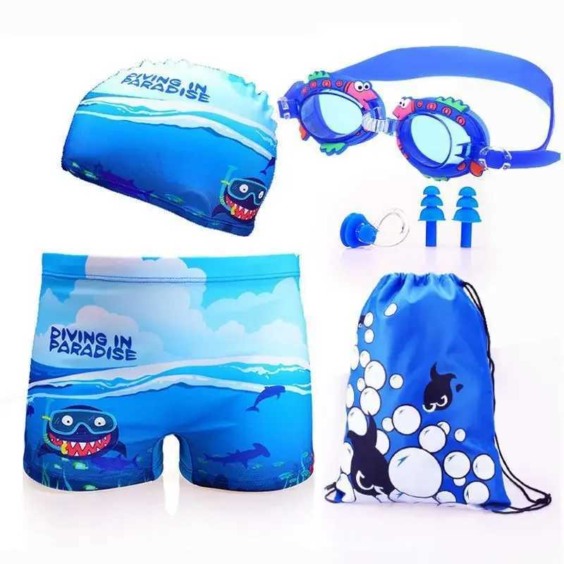 Childrens Swimming Trunks Boys Cartoon Boxer Shorts Quick Dry Small Medium Large Fit Cap For Youth Bath Outlet Wholesale W250214