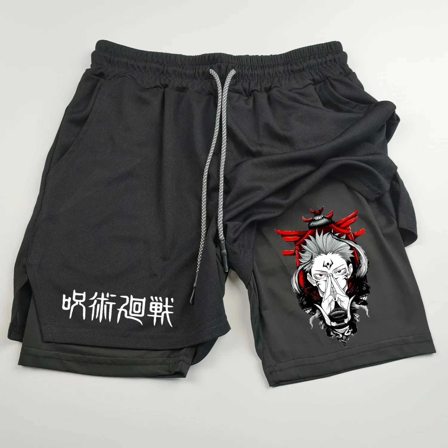 Mens Running Breathable Sports Shorts Summer Gym Boxing Fitness Training Double Layer Shorts Casual Daily Clothing M-3XLXJ250213