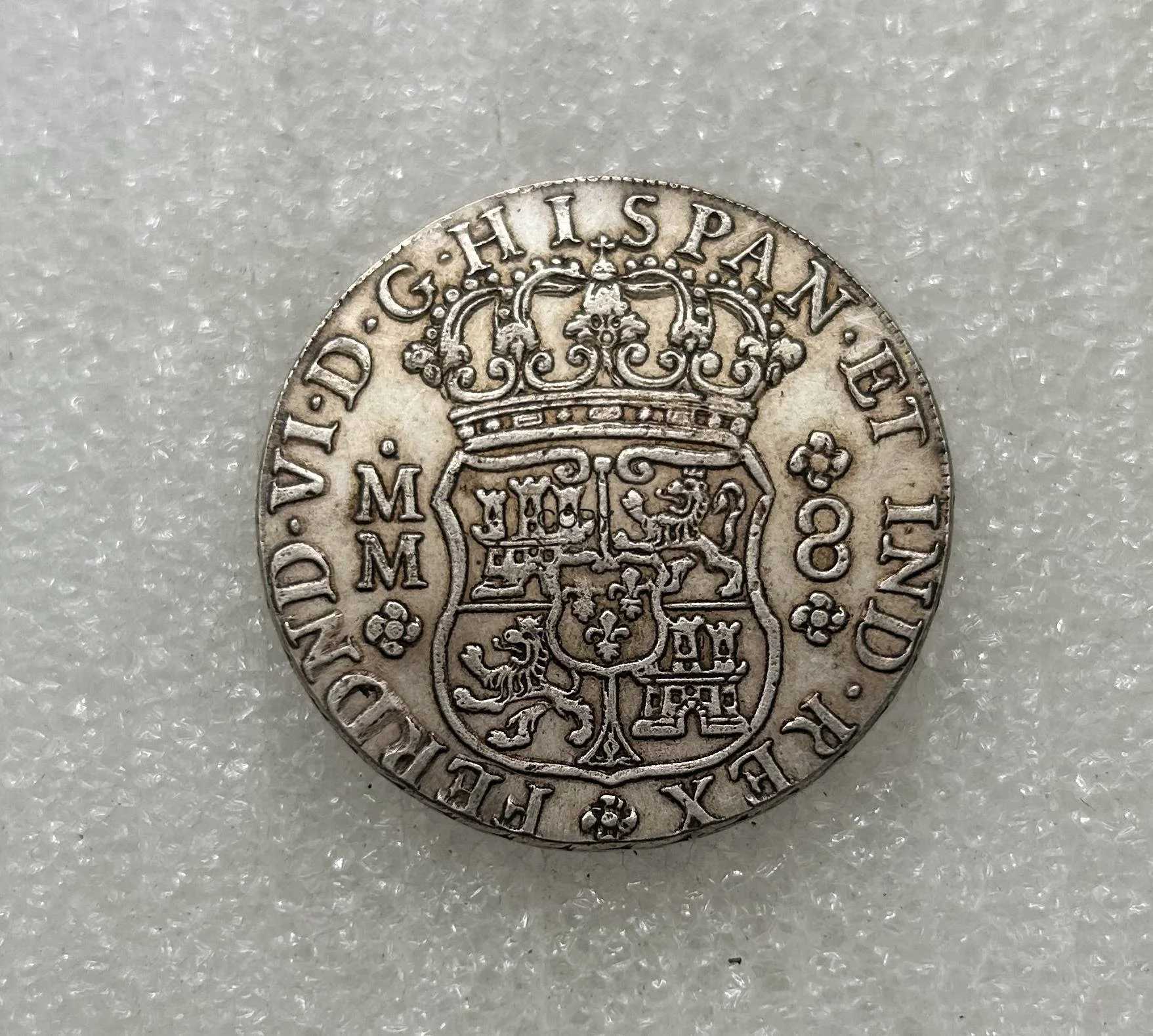 1756 8 MM Mexico Coin Reales - Fernando VI Cupronickel Plated Silver Collectibles Copy CoinsXJ250214