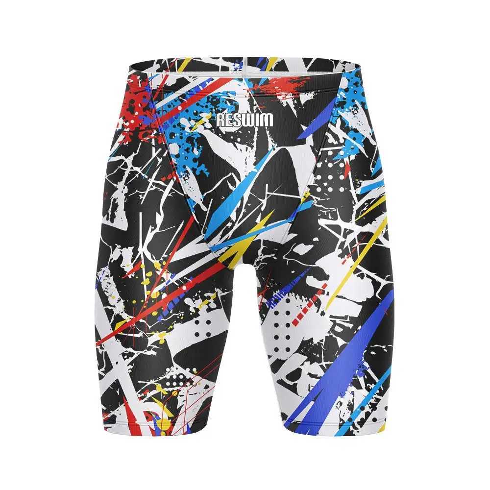 2025 Mens Print Swim Jammer Training Sports Beach Diving Surfing Pants Tights Shorts Swimming Trunks Summer Quick Dry Swimsuit W250214