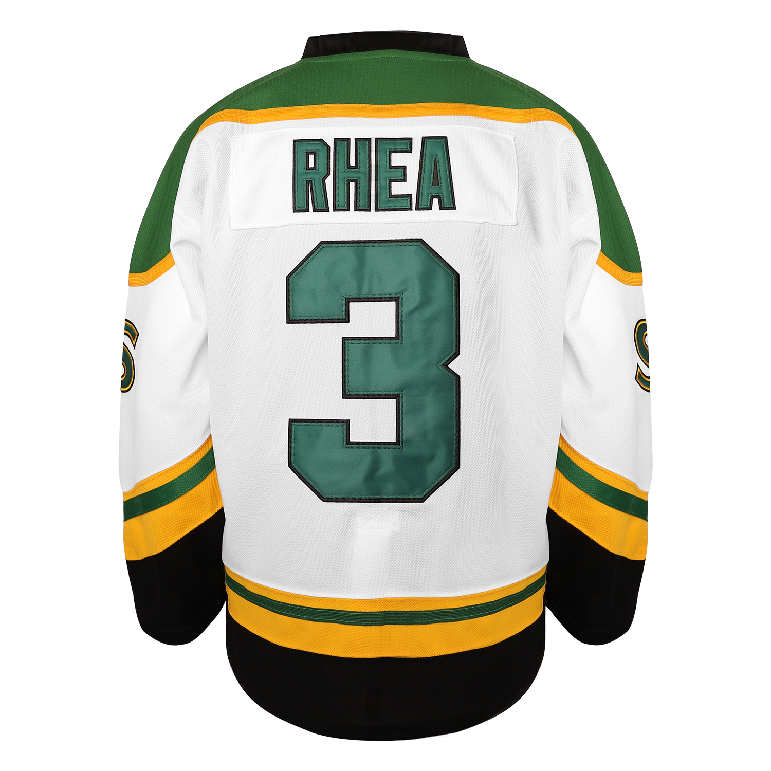 Rhea white black green Embroidered Hockey Jerseys custom any name any number jersey
