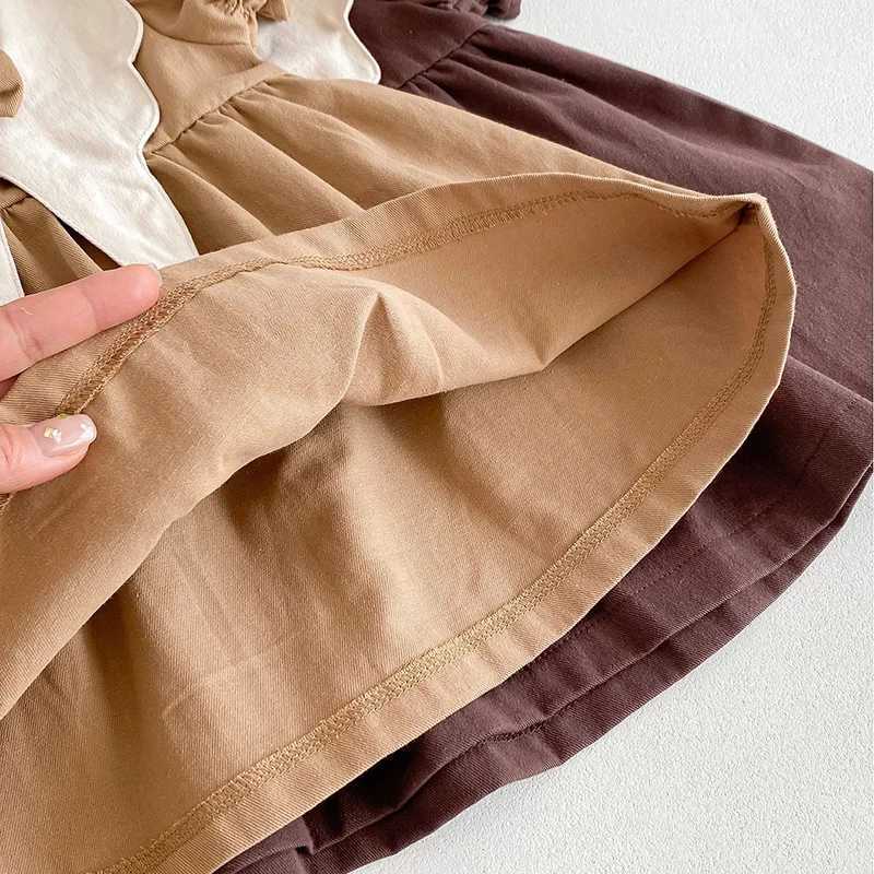 2024 New 0-4Yrs Baby Girl Clothing Short Sleeve Cotton Splicing Kids Princess Dresses Baby Girl Par Dress Z250214