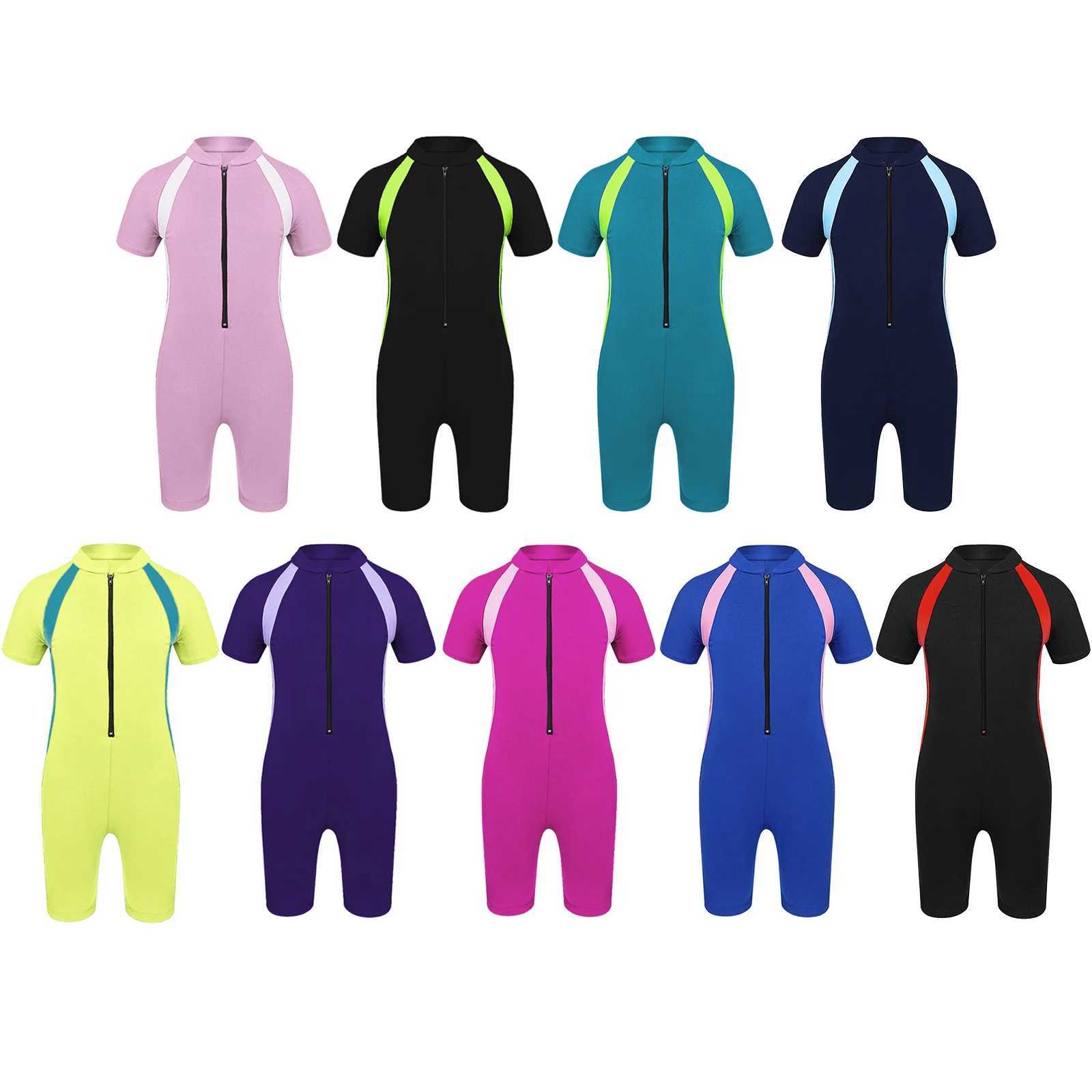 Kids Boys Girls Wetsuit Children Diving Suits Swimwear Girls One Piece Short Sleeve Surfing Swimsuits Girl Bathing Suit Wetsuits Z250214