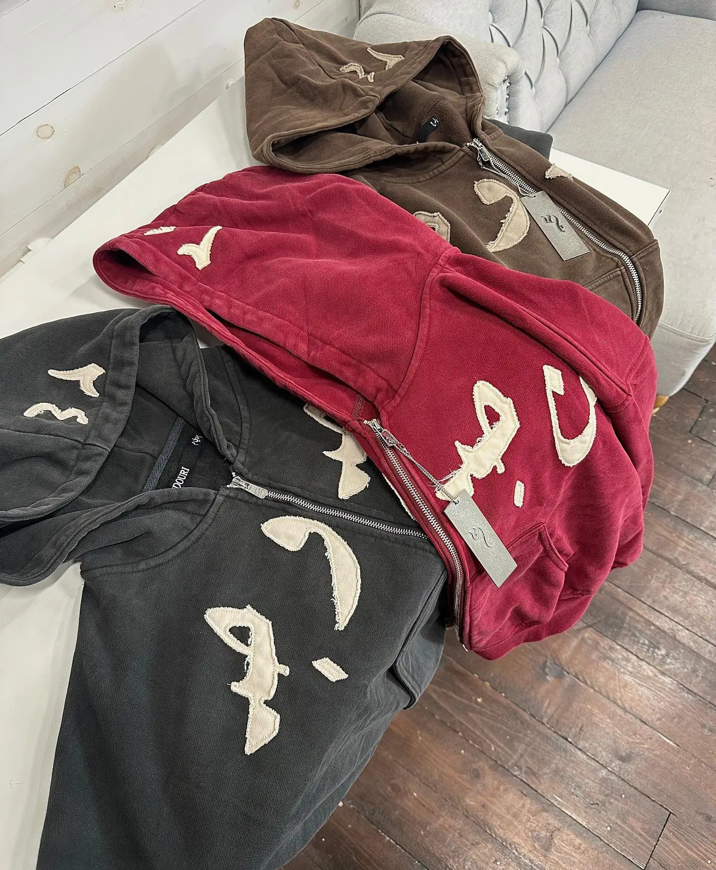 American retro autumn letter embroidered hoodie mens jacket loose oversized Harajuku womens sportswear couple clothing 250213