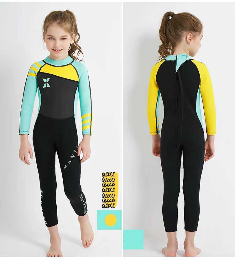 2.5MM Neoprene Keep Warm Full Body UnderWater Hunting Spearfishing Swim Diving Suit For Kids UPF50+Scuba Snorkeling WetSuit Z250214