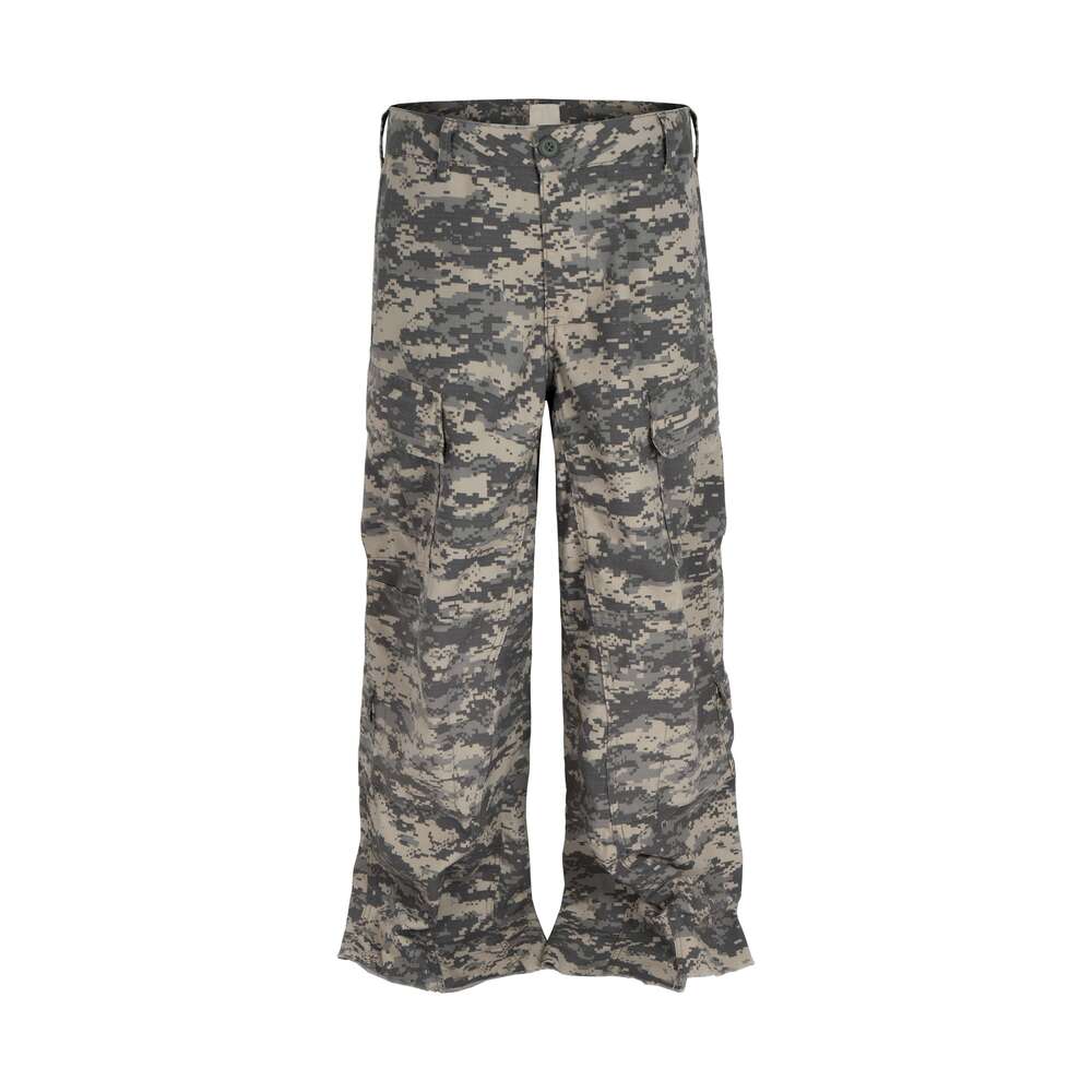 High Street Side Pockets Wide Leg Baggy Camouflage Cargo Pants For Men And Women Straight Loose Overalls Patchwork Trousers