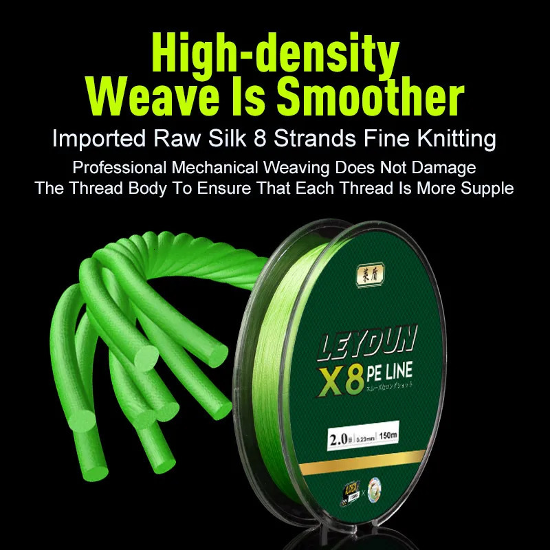LEYDUN Micro Fishing Lines 8 Strands Braided PE 100m 150m Japan Smooth Multifilament Line Carp Fly Fishing Wire Strong 8X Weave 250214