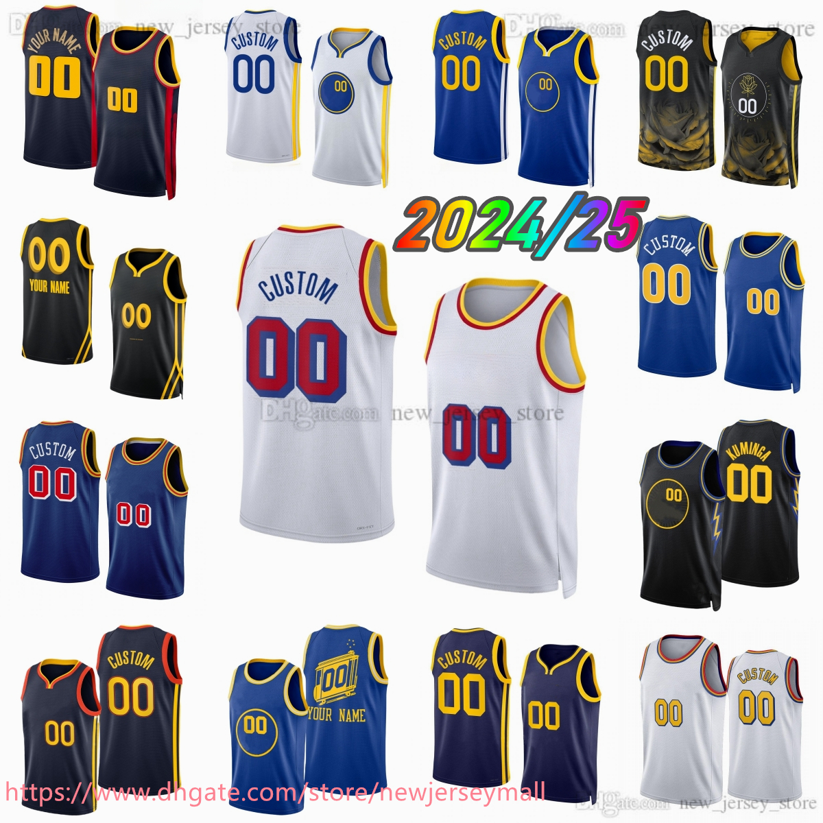 Custom 2025 New City Printed Basketball Jersey 30 Curry Butler III Draymond Green Buddy Hield Jonathan Kuminga Brandin Podziemski Moses Moody Jerseys Shorts
