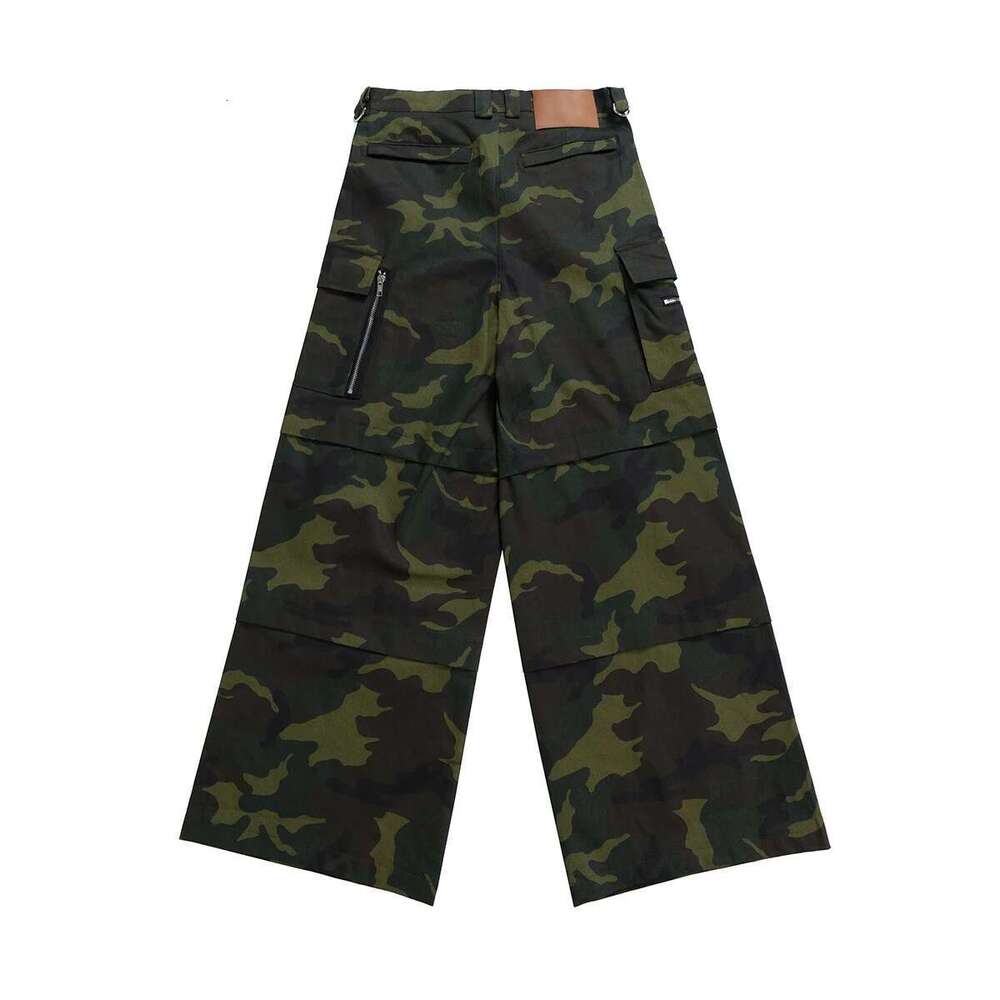 Multi-Pockets Camouflage Cargo Pants For Men And Women Streetwear Patchwork Baggy Overalls Wide Leg Loose Trousers