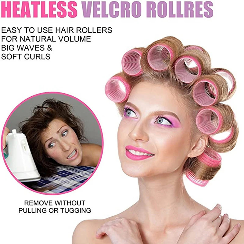 33pcs S/M/L Hair Rollers Self Grip Holding Self-Adhesive Air Bangs Curling Roller Natural Curlers Heatless Curling Styling Tools 250207