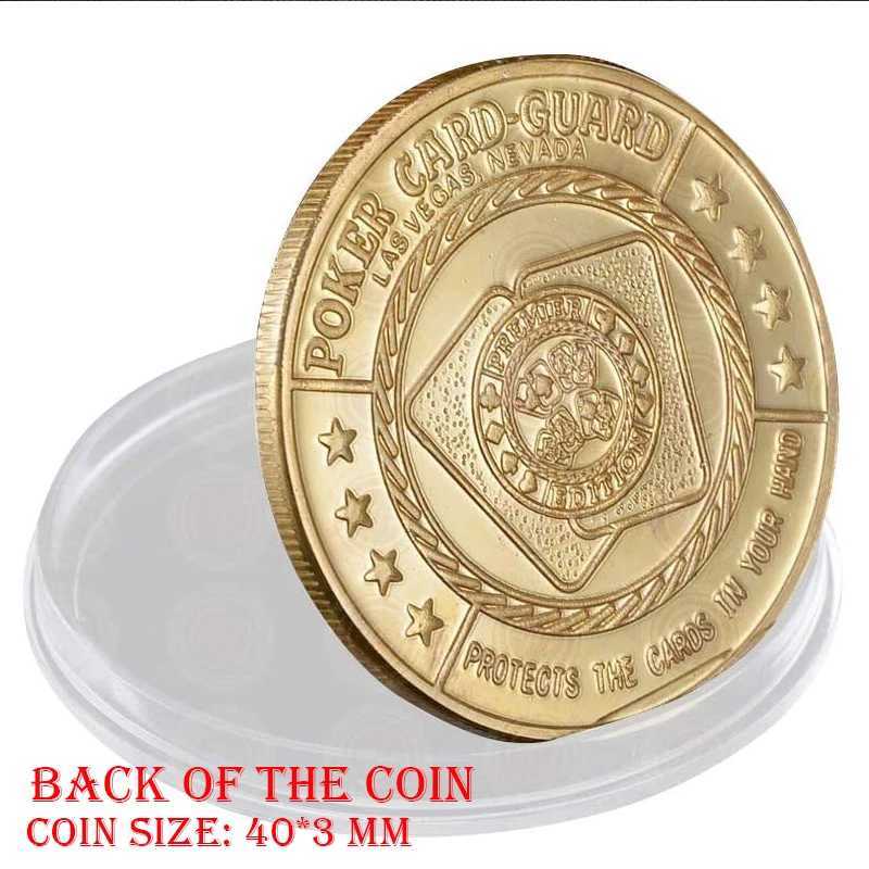 Poker Card Guard Protector Poker Cards Metal Souvenir Chips Set Casino Dealer Coin Poker Game Holdem Accessories Lucky ItemXJ250214