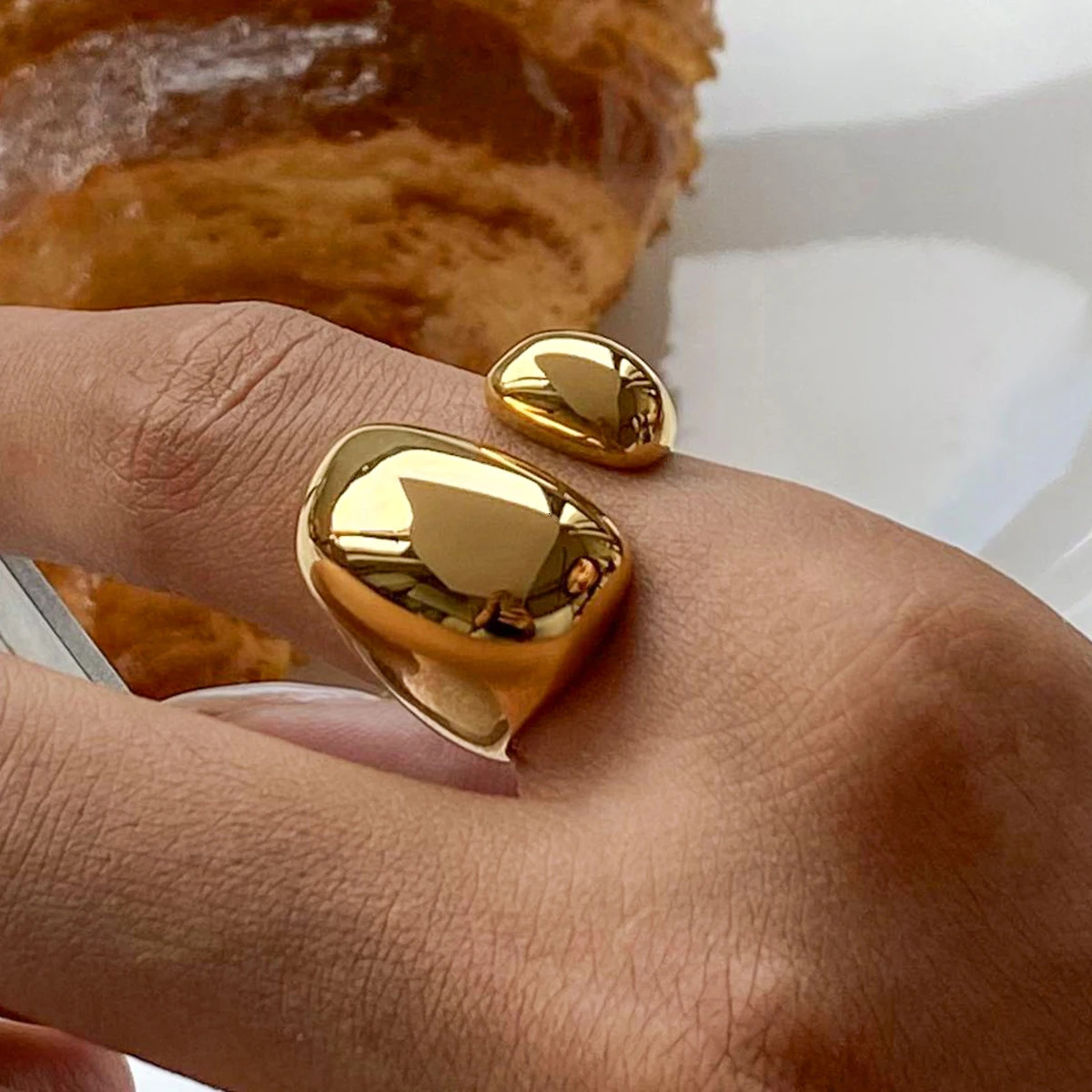 Uworld Minimalist 316L Stainless Steel INS Ring High Quality Waterproof Charm Metal Gold Silver Color Fashion Finger Jewelry 250213