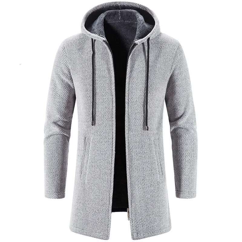 Men's Coat Autumn Winter New Hot Warm Zipper Medium Long Cardigan Sweaters Man Casual Knitwear Sweatercoat mens clothes