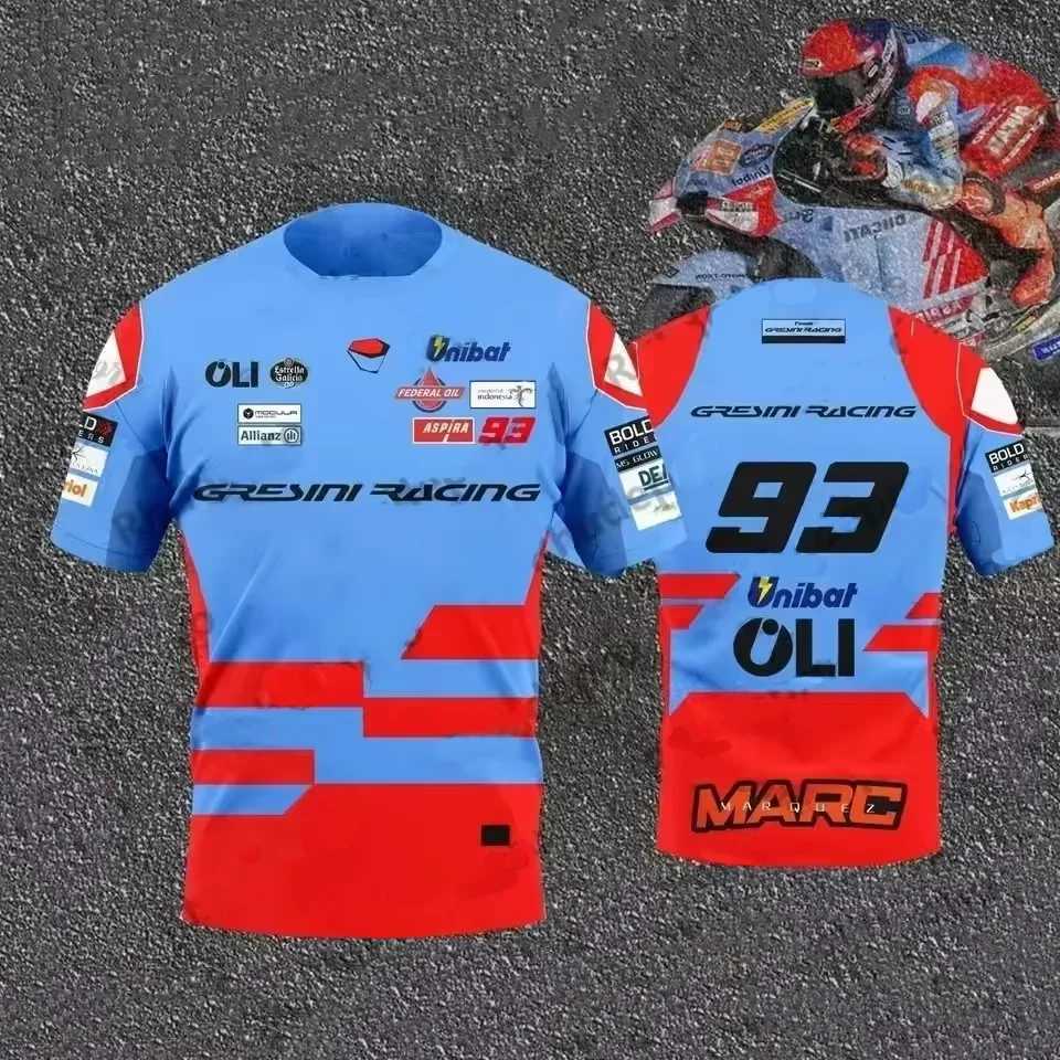 Men's T-Shirts 2024 New MOTO GP Outdoor Quick Drying Breathable Cycling Suit Hot Selling GRESINI RACING Team 93 Marquis Driver Summer T-shirts H25213