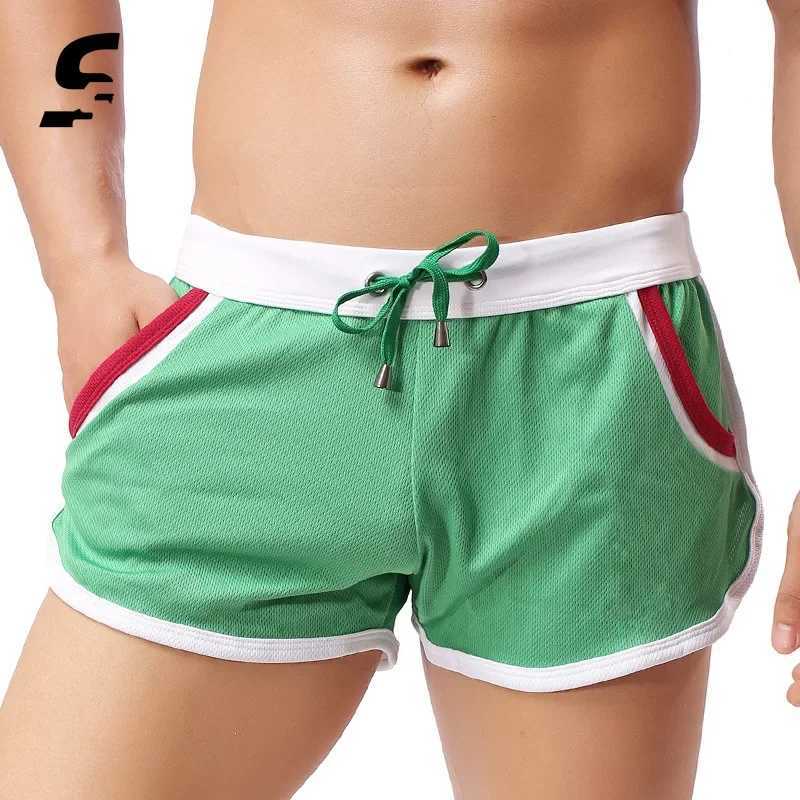 Summer swimsuit mens comfortable gym sports shorts mens swimsuit patchwork colorful beach swimming quick drying shorts W250214