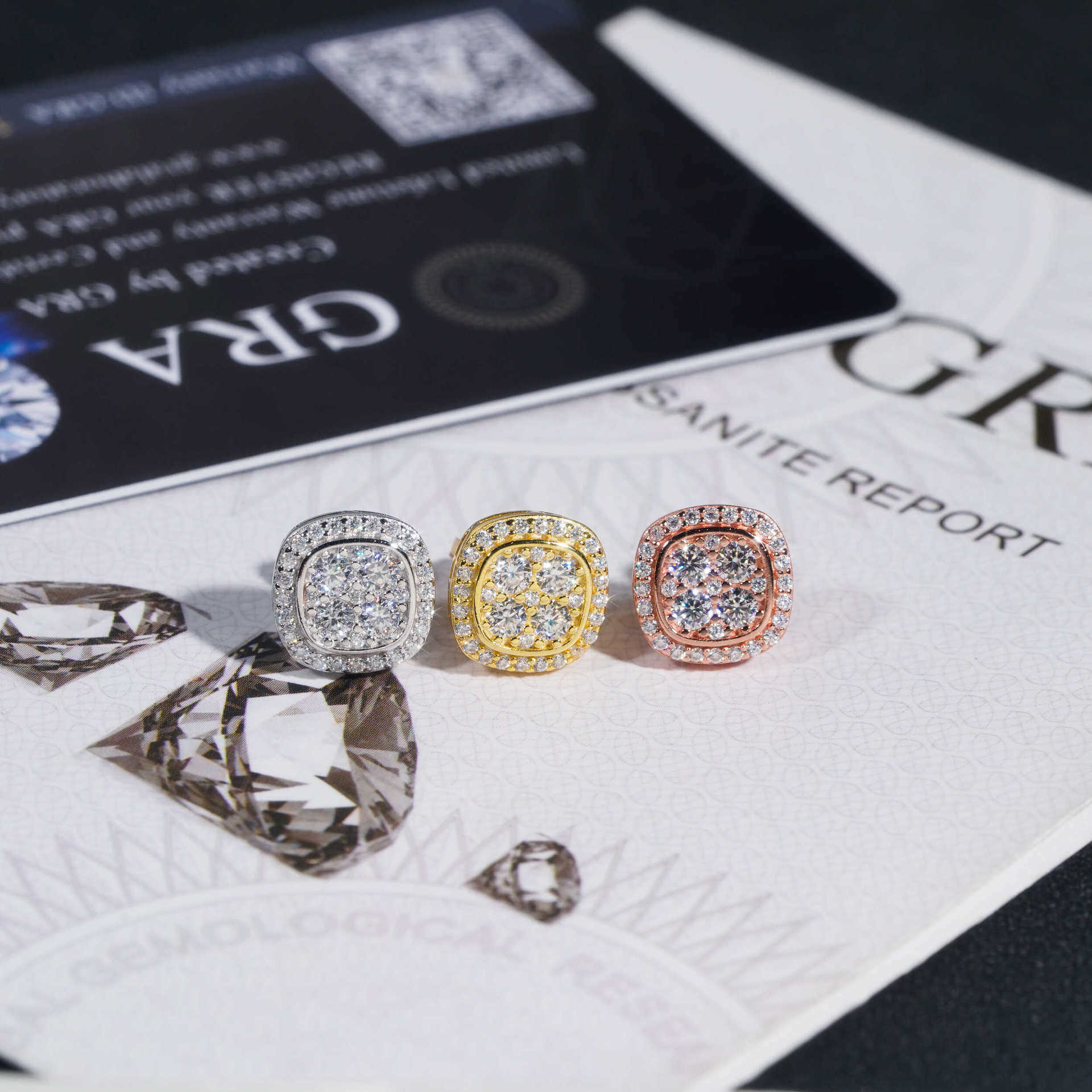 ZUANFA hot selling new S925 silver round moissanite earrings mens and womens classic earrings