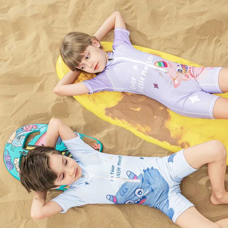 COPOZZ Baby Boy Girl Swimsuit UV Protection UPF50+ One Piece Kids Girls Swimwear for 3-12 Years Children Swimming Suit Beachwear Z250214