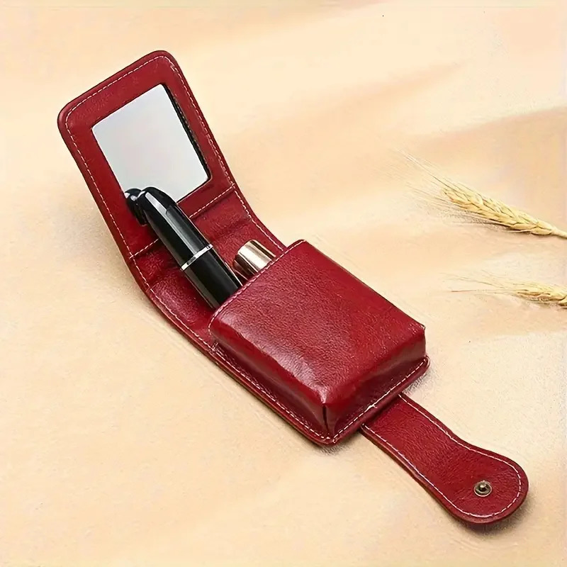 Lipstick Storage Bag with Mirror Portable Travel Makeup Bag Mini Toiletry Organizer Pouch Storage Makeup Tools Storage Case 250207