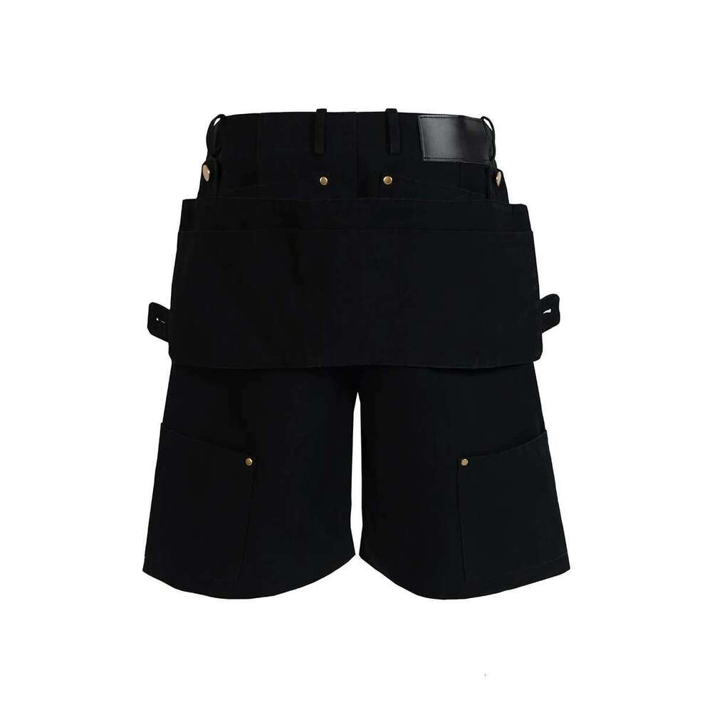 Detachable Functional Multi-Pockets Summer Cargo Shorts For Men Straight Wide Leg Baggy Casual Knee Length Pants