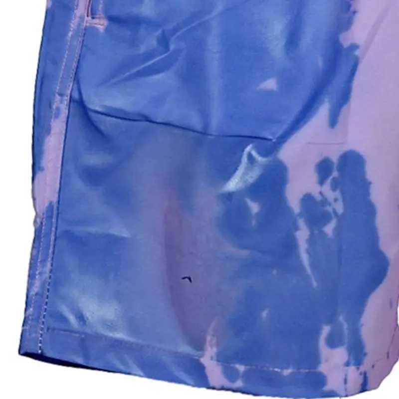 Mens Summer Beach Shorts Temperature Sensitive Color Changing Swim Trunks Drawstring Quick Dry Water Sports Pants S-3XL W250214