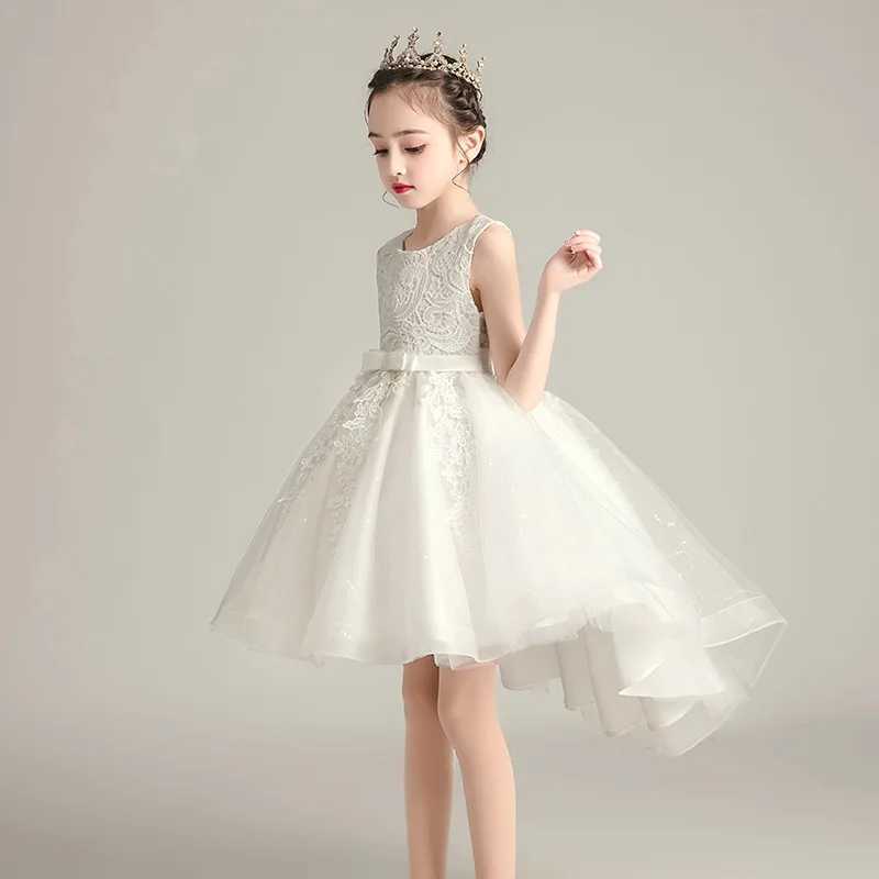Embroidery Flower Dress Girls Wedding Par Princess Children Dresses Elegant Baby Kids Christmas Vestidos For Girls Clothing Z250214