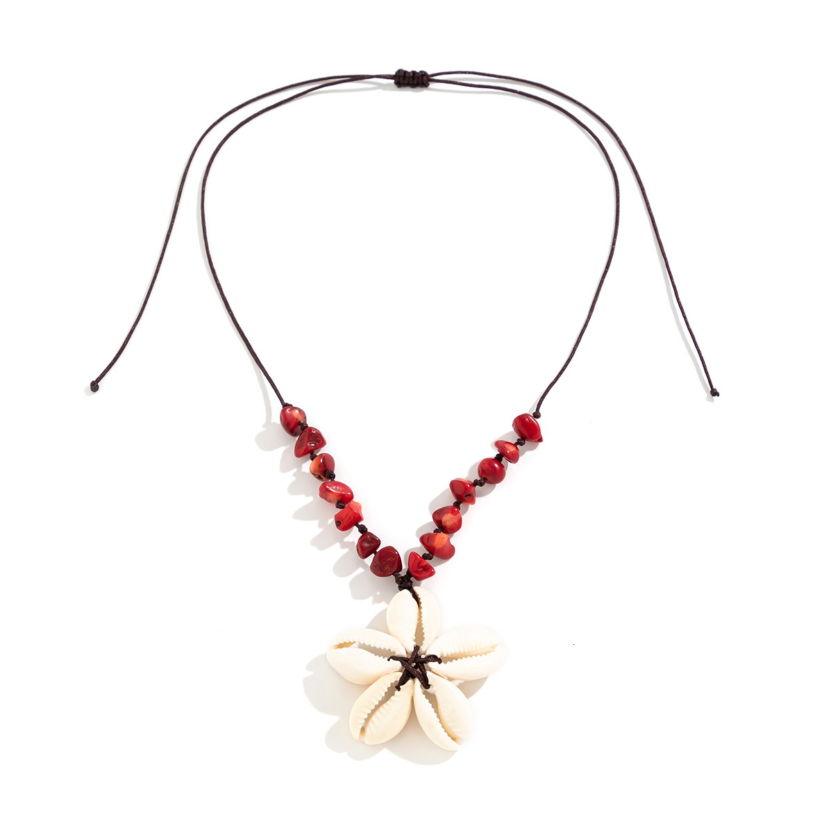 fashion Jewelry ethnic style beaded handmade woven with simple shell and crushed stone Woman wer necklace