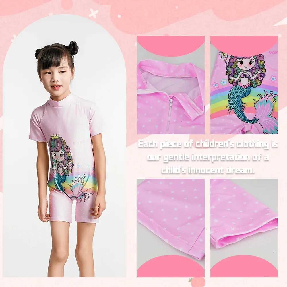 2025 New Cute Swimwear Girls Children One-piece suit Kids Swimming Costume Protection Light Breathable Swimming Set Z250214-1