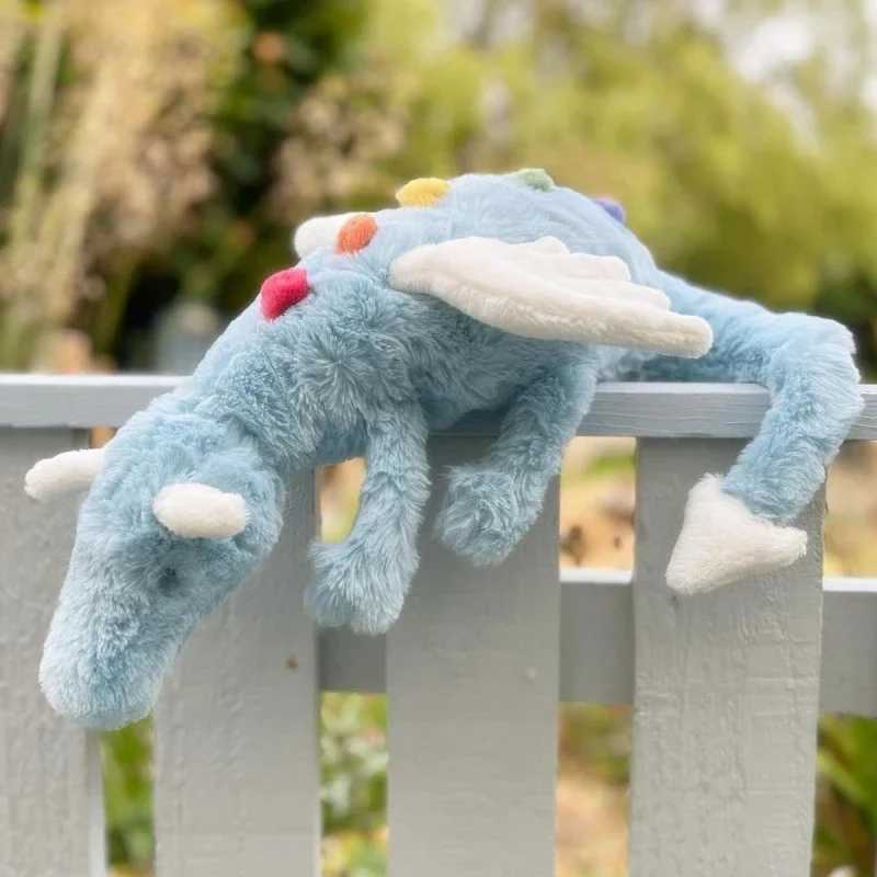 60cm Cartoon Hot Flying Dragon Plush Toy With Wings Rainbow Long Dragon Plush Toy Pillow Gifts For Boy And Girl Room DecorationT250214