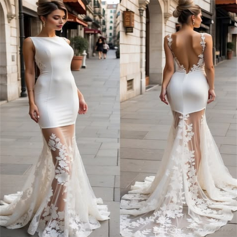 Boho Ethereal Wedding Dress 2025 Sexy Backless Beach Mermaid Bride Dress Elegant Lace Civil Bridal Gowns Bohemian Chic Bespoke Vestio De Novia Country