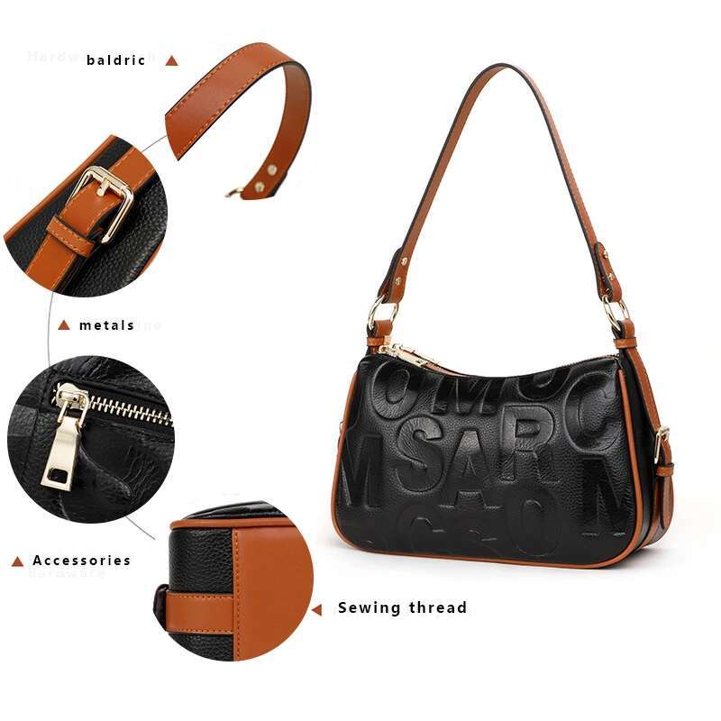 Aidrani Genuine Leather Handbags Women Designer Messenger Bags New Litchi Texture Shoulder Crossbody Bag Purse