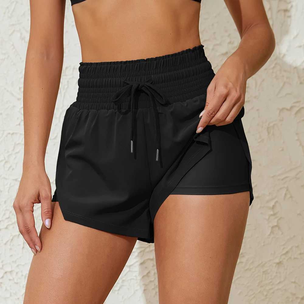 Anfilia Women Swimming Trunks High Waistband High Elastic Quick Dry Built In Linner Mesh Hem Cut with Inner Pocket Bikini Bottom W250214