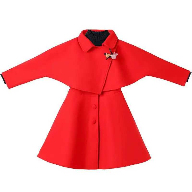 Girl Autumn Winter Dress Set Ethnic Sle Little Girl three Piece Woolen Dress Performance korean Childrens Clothing Z250214