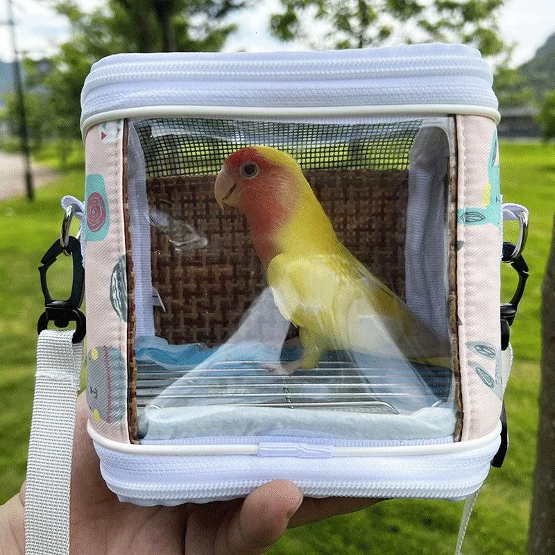 Lightweight Birds Bag Pet Bird Cage for Tiny Birds Hamsters Guinea Pigs Lizards Travel Portable Pet Parrot Backpack 250206