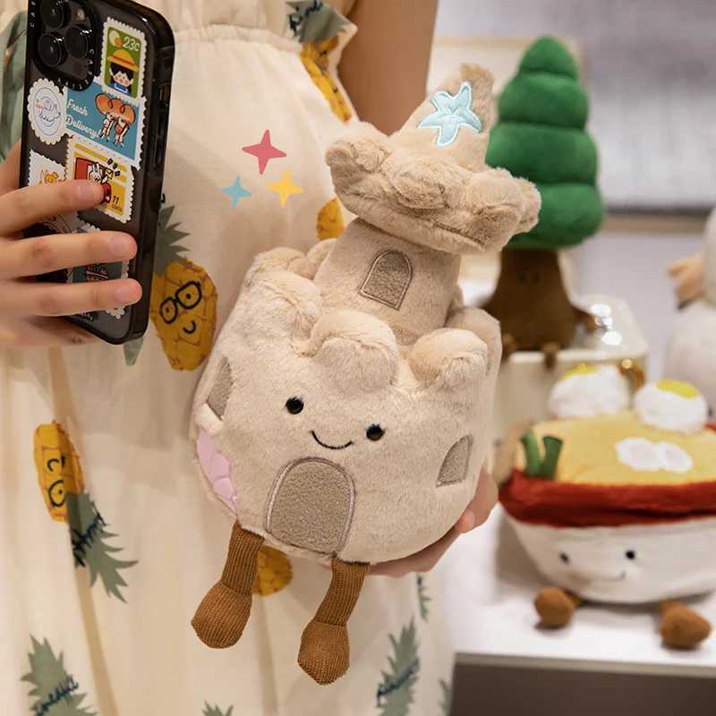 Creative Simulation Tennis Food Tree Plush Toy Cartoon Stuffed Noodles Cake Castle Toy For Children Game Props Funny GiftT250214