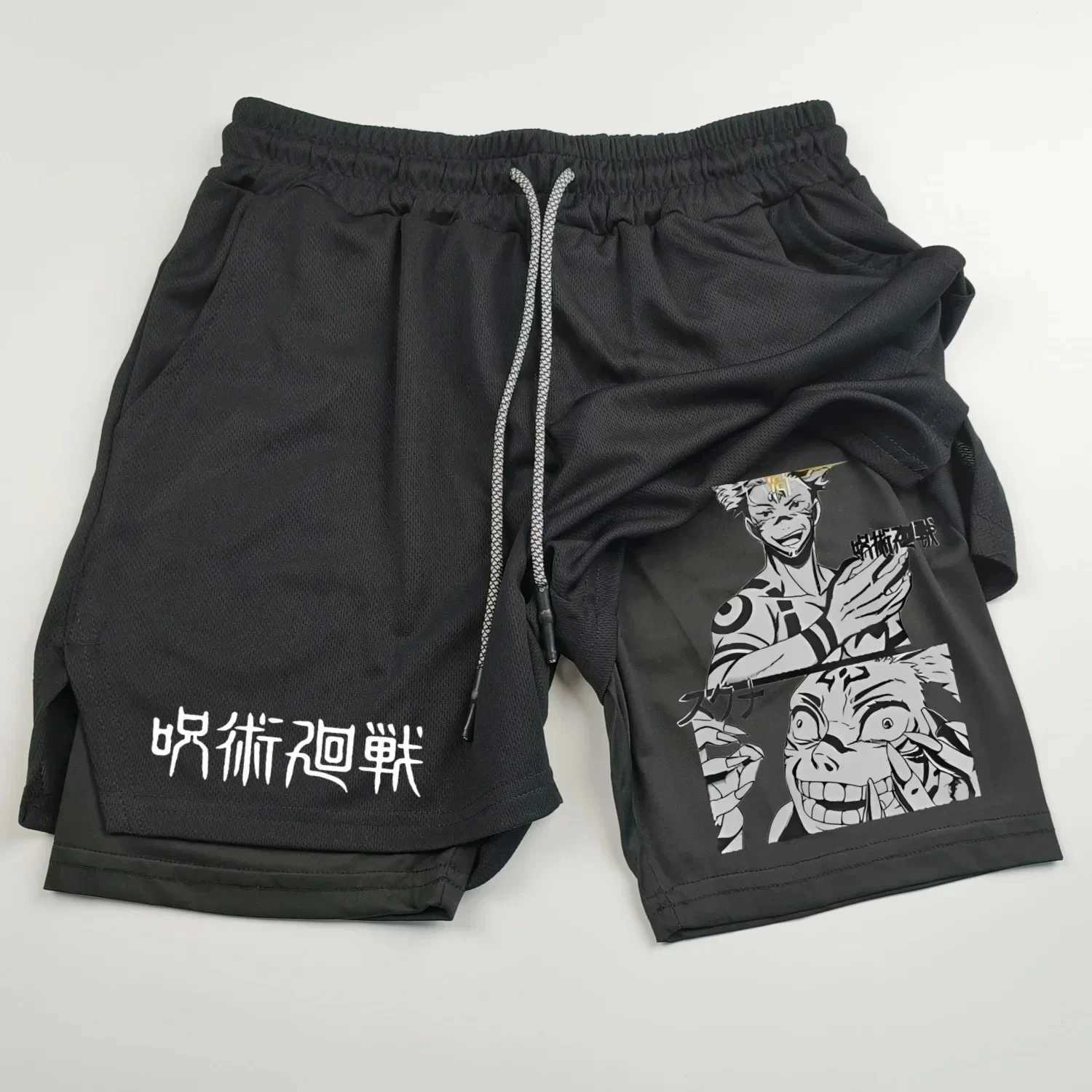 Mens Running Breathable Sports Shorts Summer Gym Boxing Fitness Training Double Layer Shorts Casual Daily Clothing M-3XLXJ250213