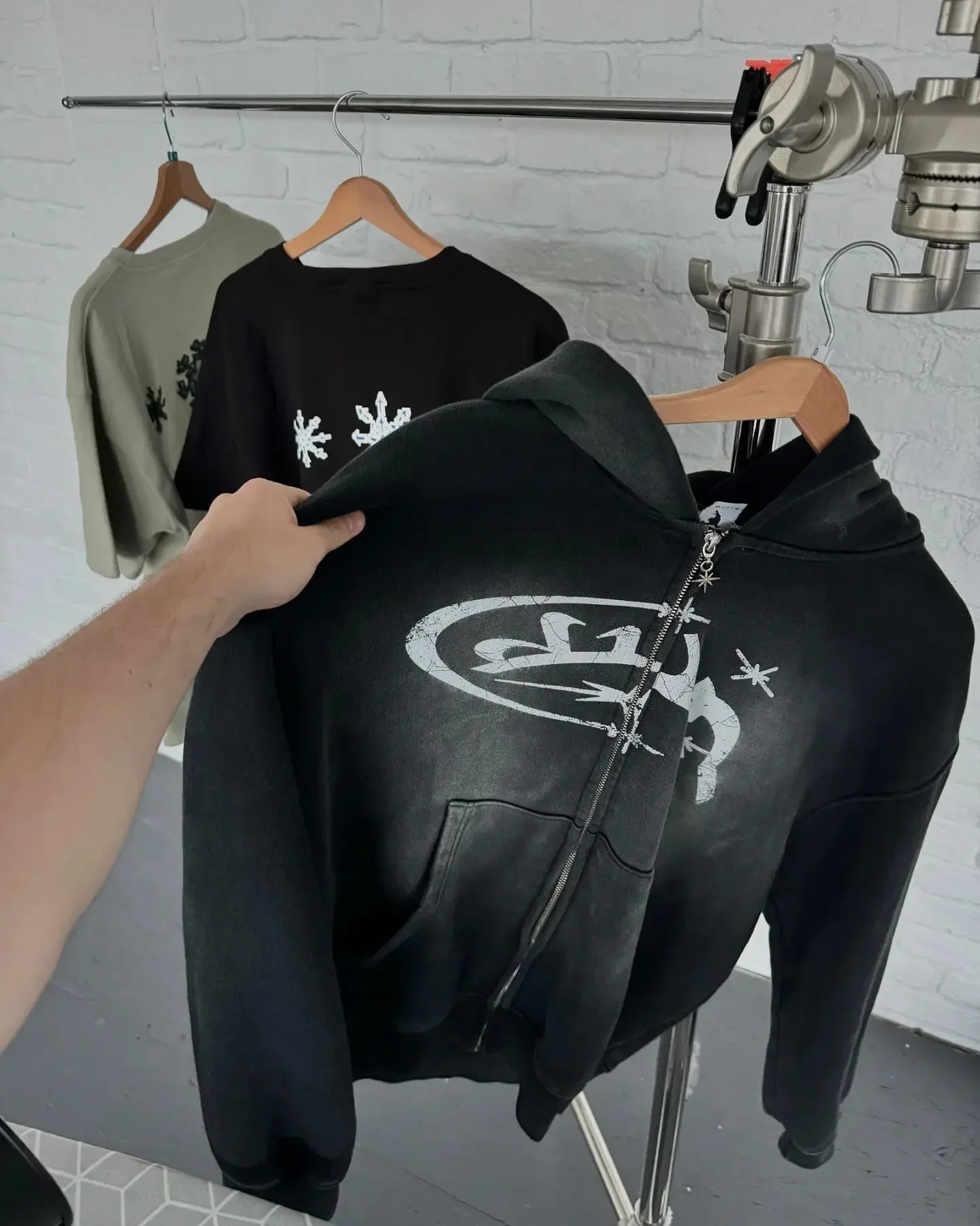 Y2k Vintage Hoodie Women Fashion Print Zip Up Hoodies Harajuku Hip Hop Long Sleeve Coats Loose Hooded Sweatshirt Streetwear 250213