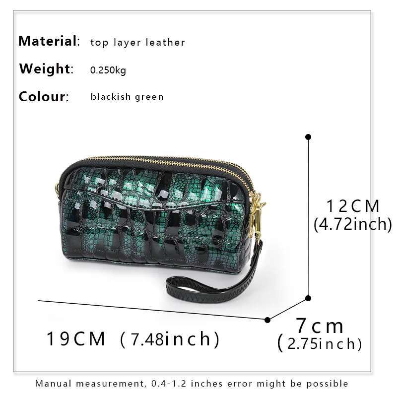 Genuine Handbag Women's 2023 New Crossbody Small Bag Bright Leather Shell Carrying Mobile Phone Zero Wallet