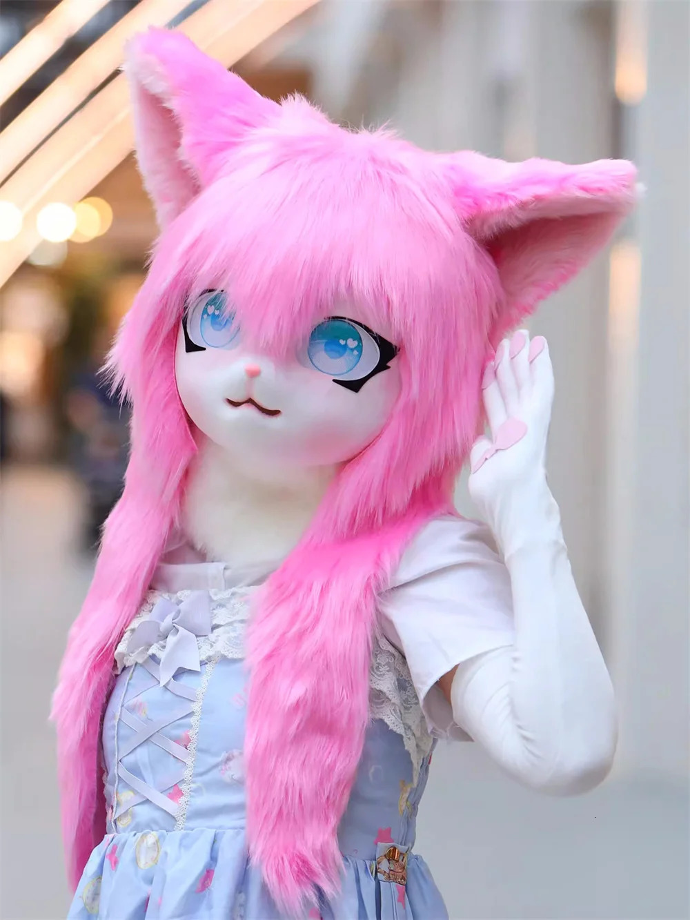 Headset Furry Kig Cosplay Mask Paw Head Base Comiket Furry Fursuit Kigurumi Animal Cat Rabbit Doll Beast Costume 250213
