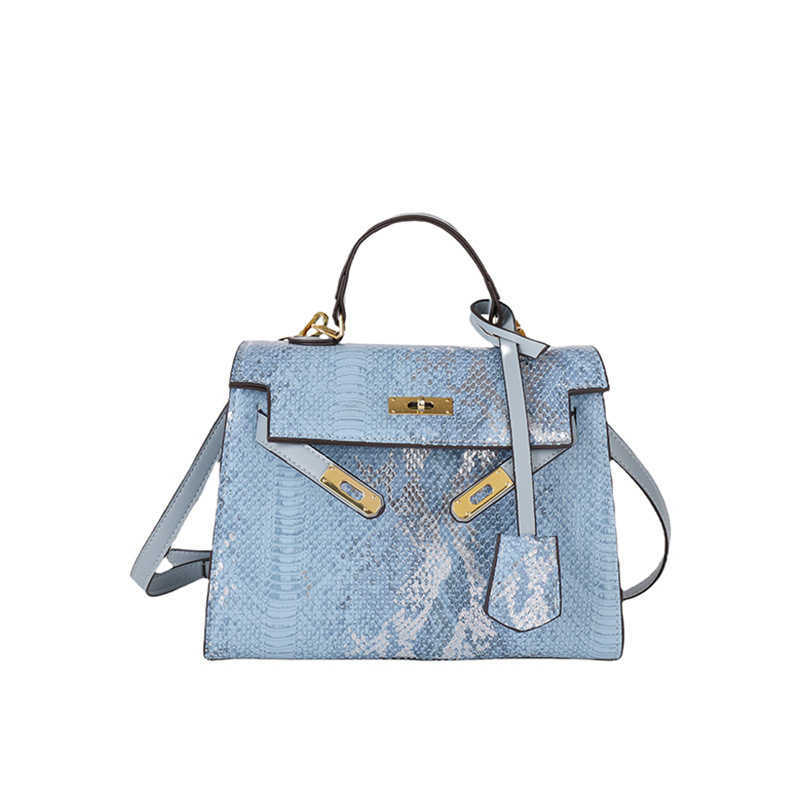 Designer Bag for women new trendy hot large capacity snake pattern high-end sense handbag fashionable single shoulder crossbody Kelly bag