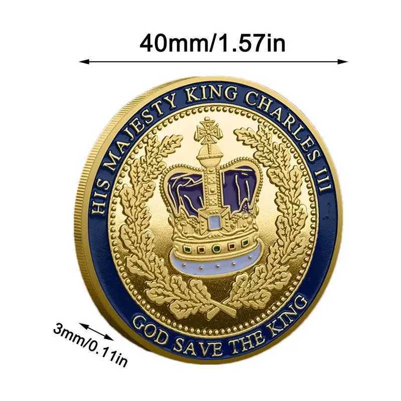 The King of England Charles III Gold Plated Commemorative Coin Set UK Royal Challenge CoinsSouvenir Craft GiftXJ250214